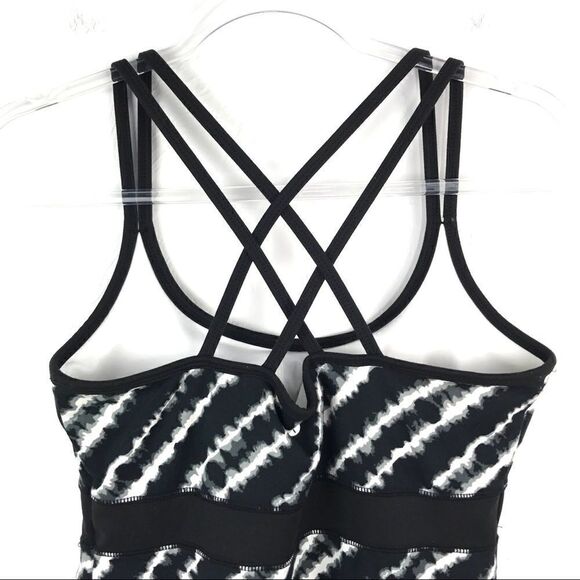 Soybu Black Gray Tie Dye Design Strappy Fit and Flare Dress Small - Picture 4 of 7